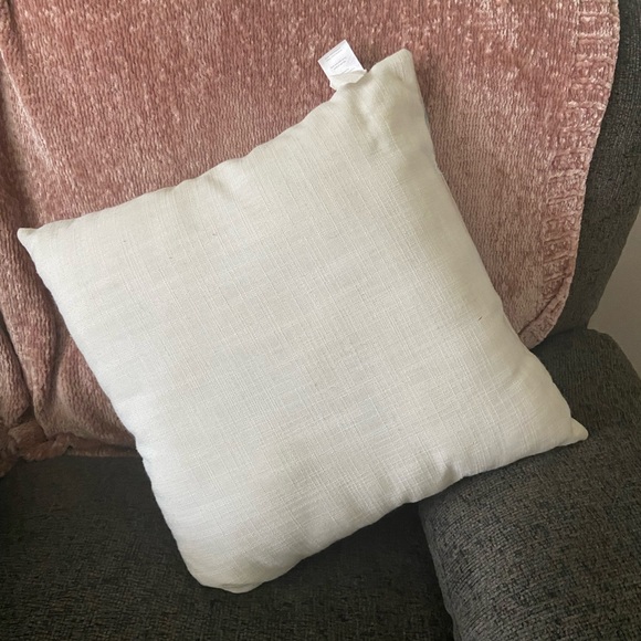 EUC At Home accent pillow blue and cream 16” square - Picture 2 of 5